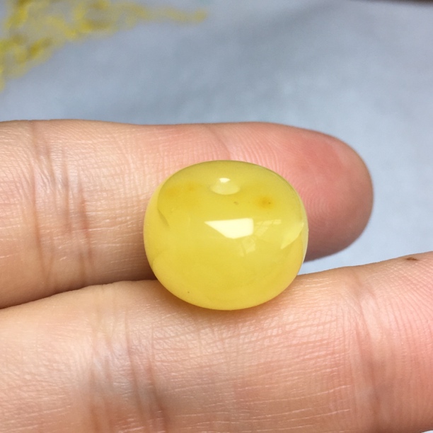 有瑕蜜蜡扣子老型珠 约16×11.1mm原石手作 天然原矿保真无优化