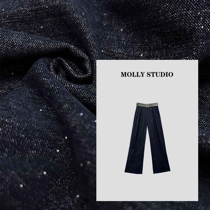 【都市丽人】Molly 时尚气质高腰显瘦直筒潮流重工 裤子 M2025689