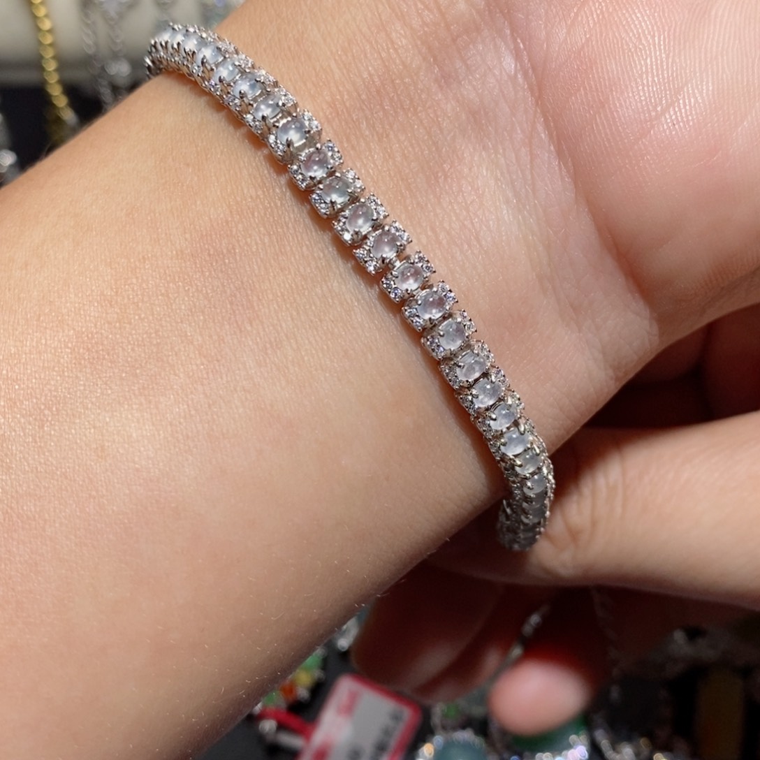 翡翠手链银S925镶嵌b ko p