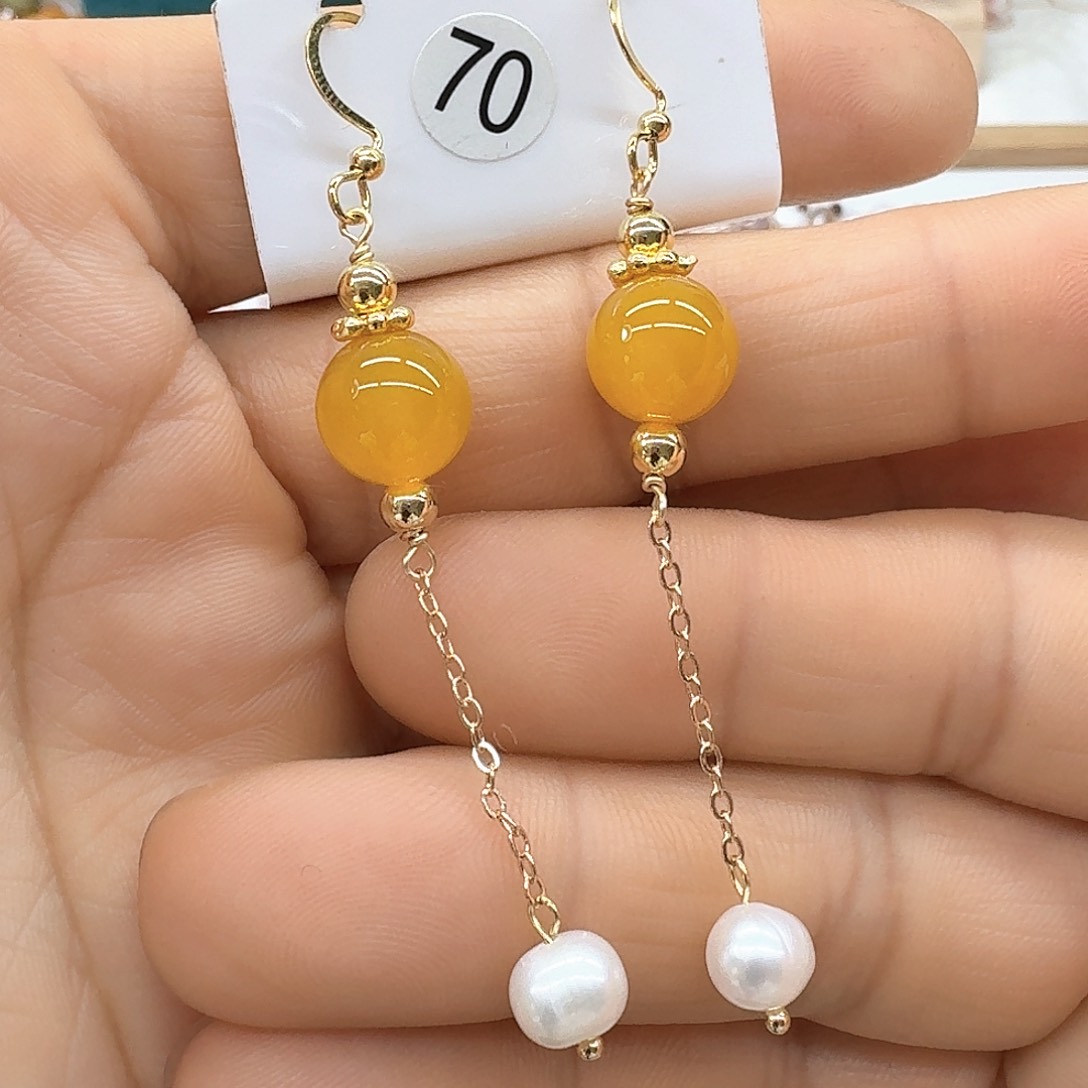 银S925镶嵌淡水珍珠耳饰