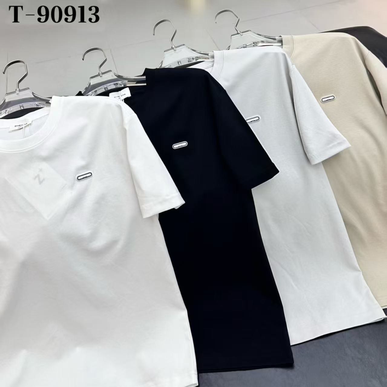 【高端男装】爆款简约小字母M修身T恤短袖打底帅气圆领上衣90913