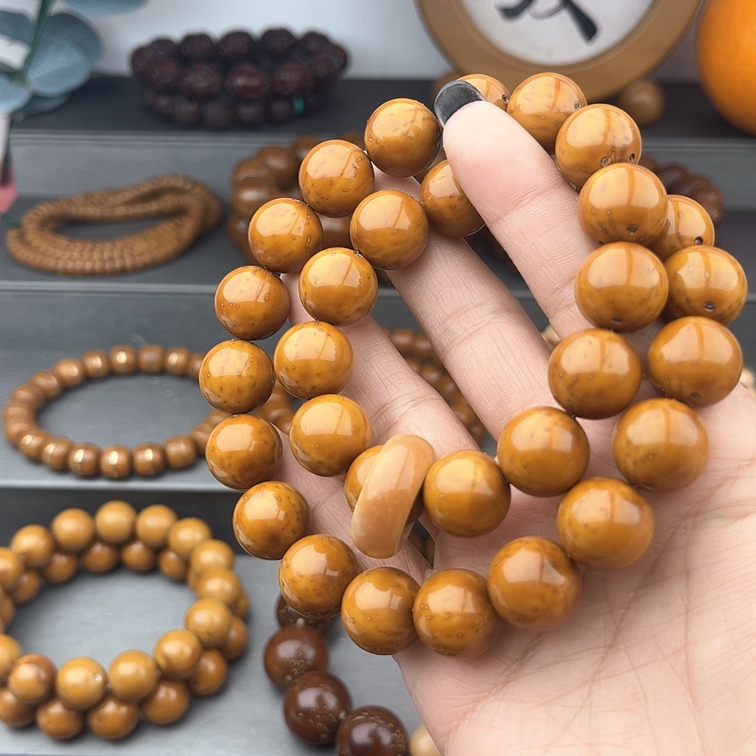 紫金鼠手串半实心光珠双圈手持14