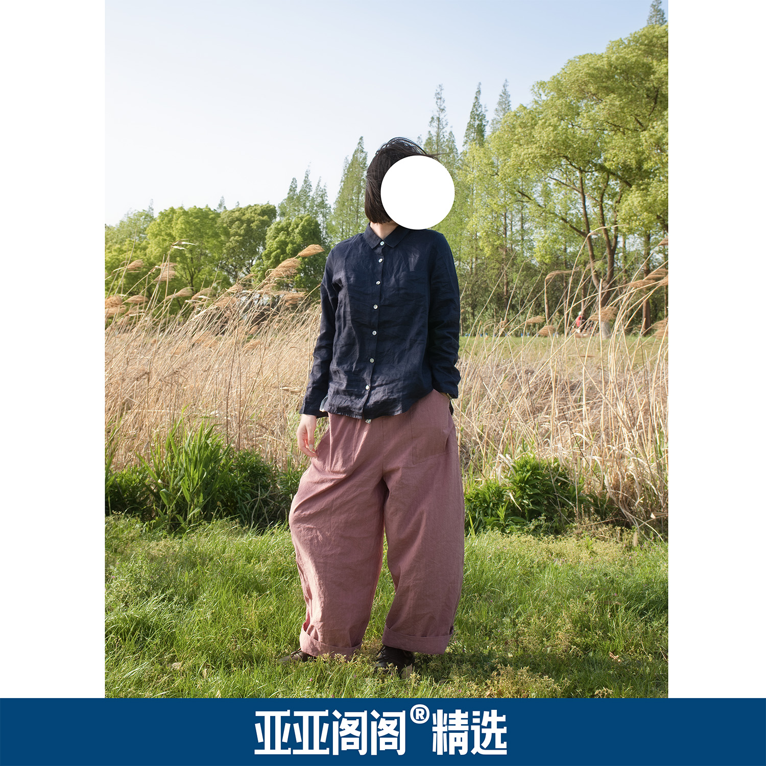 阁阁精选【色织亚麻衬衫】25夏新款来去缝色织亚麻贝母衬衫25413