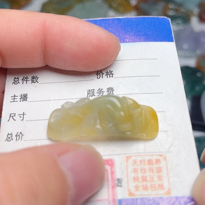 翡翠颈饰未镶嵌貔貅手牌