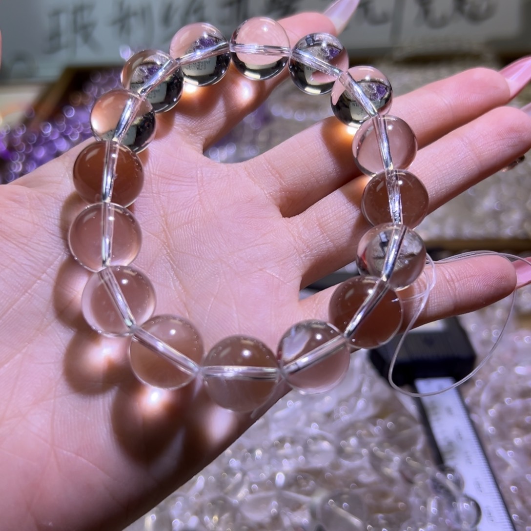 乱***像未镶嵌烟晶手链天然水晶的制作工艺