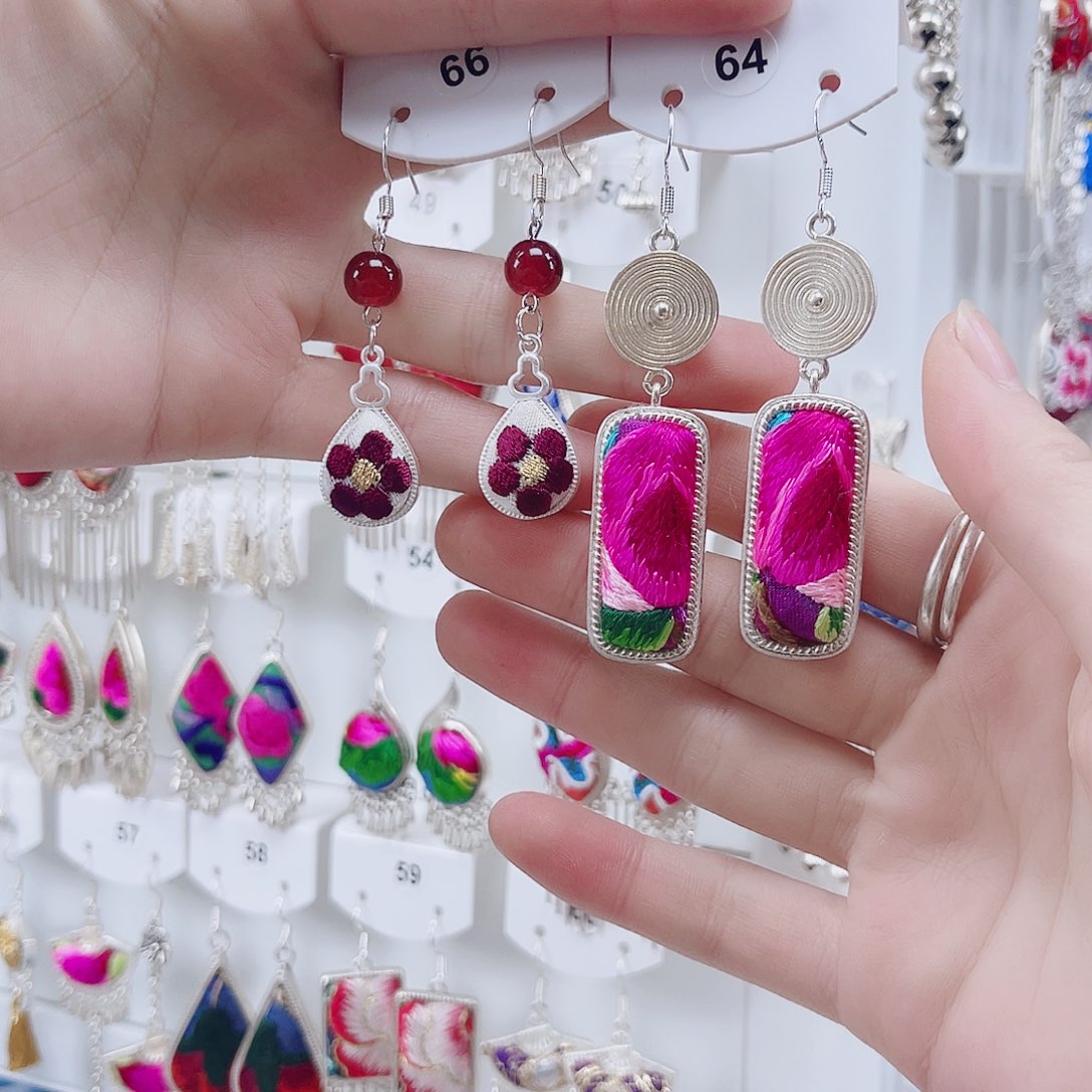 核桃手串/手链苗绣耳环