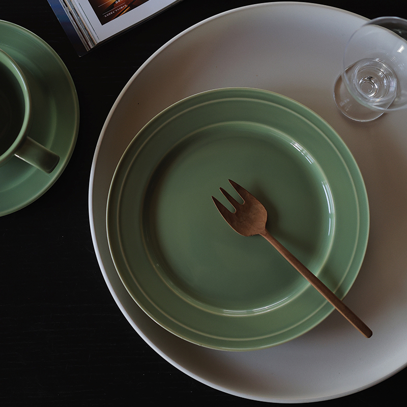 【瑕疵】Camus say 无畏系列 8.5英寸绿色小平盘 21.3×2.5cm 