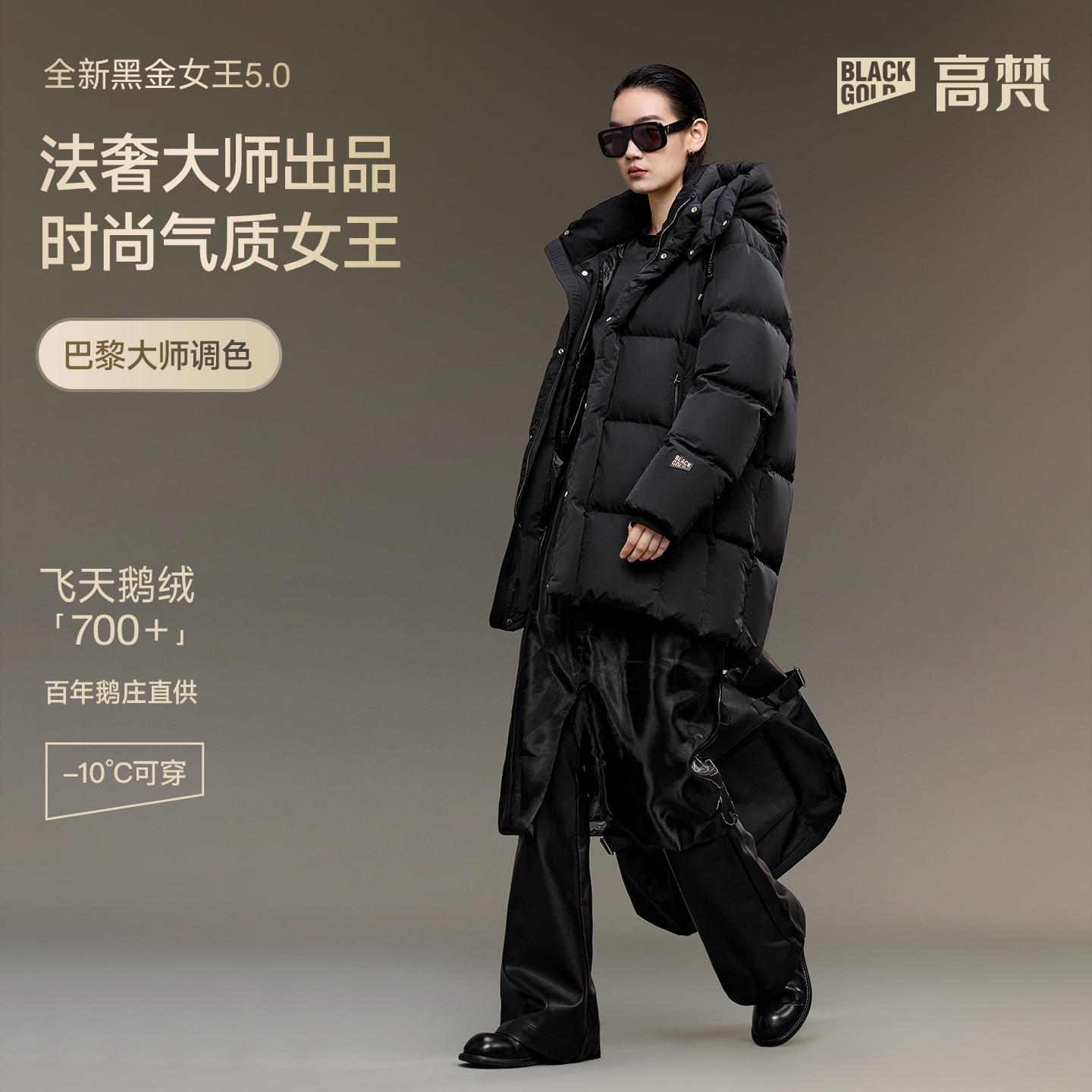 【高梵黑金鹅绒服】女王5.0五格短款哑面宽松高奢时尚百搭鹅绒服