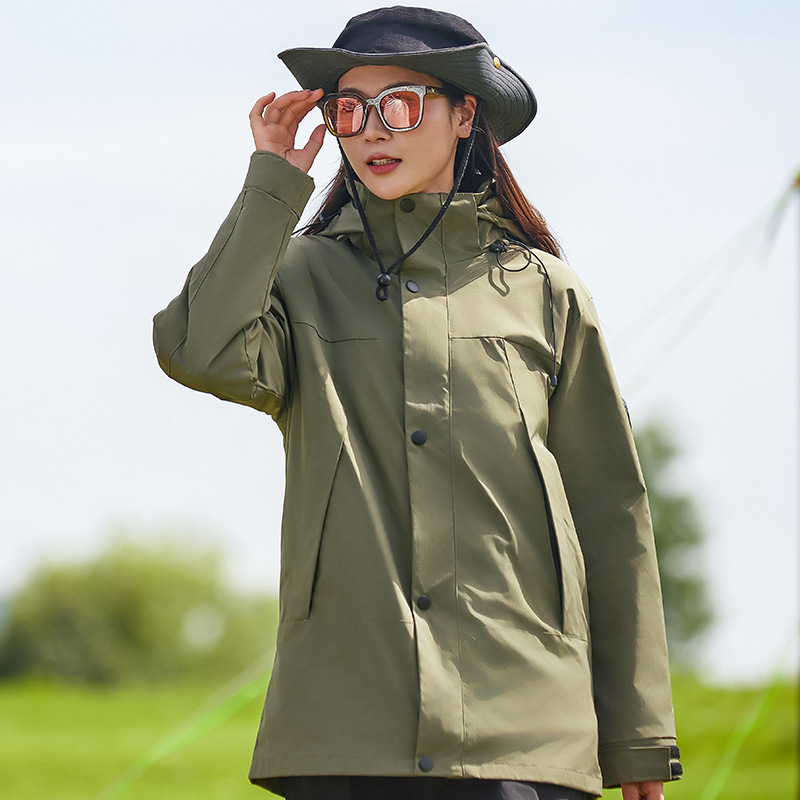 秋冬新款冲锋外套衣男女户外三合一两件套登山服防风防水加厚保暖