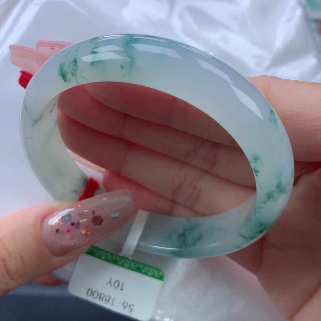 翡翠手镯未镶嵌56.6贵妃强推款