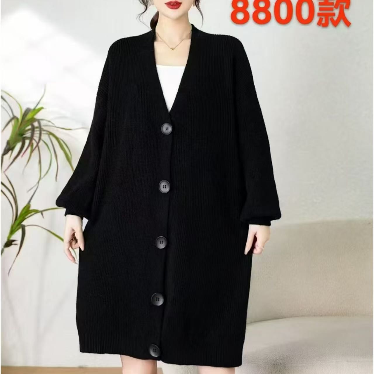宽松型显瘦V领女常规针织慵懒风毛衣衫加厚薄款休闲