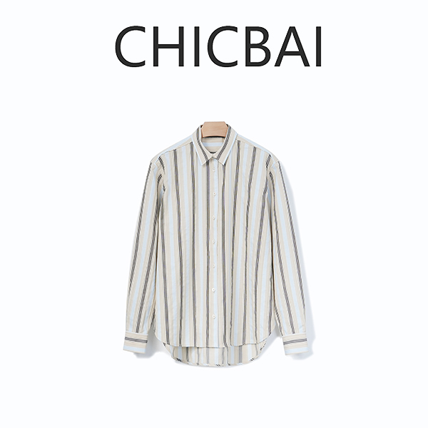 CHICBAI 四色立体条纹廓形衬衫