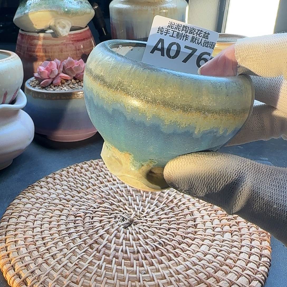 瓷片景德镇手工花盆