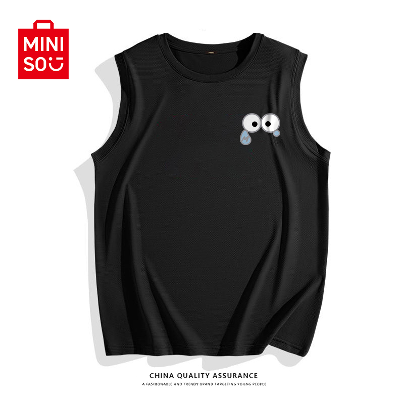 MINISO名创优品青少年网眼背心夏季高能感轻薄透气排汗男无袖坎肩