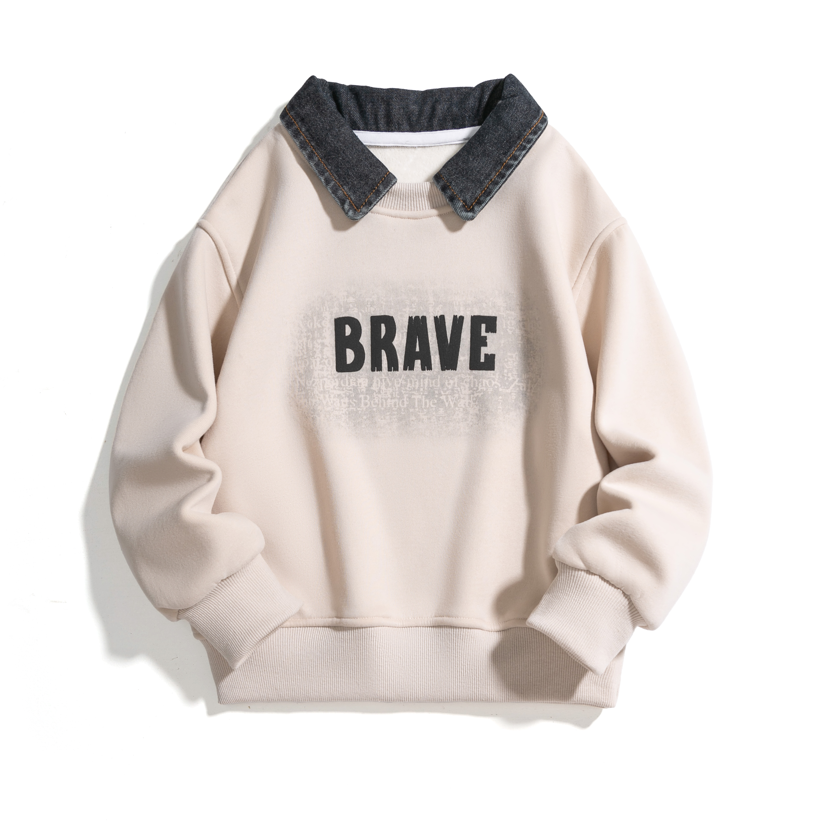 秋冬童装男童时髦翻领卫衣2025新款帅酷男孩冬季潮款加绒加厚卫衣