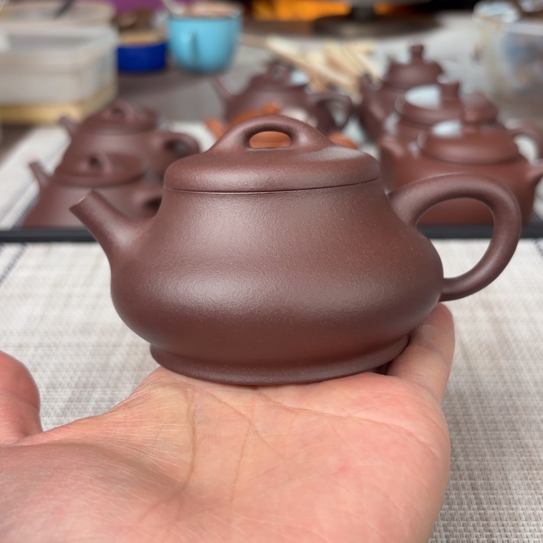 茶壶紫砂半手工老紫泥饮瓢壶170cc