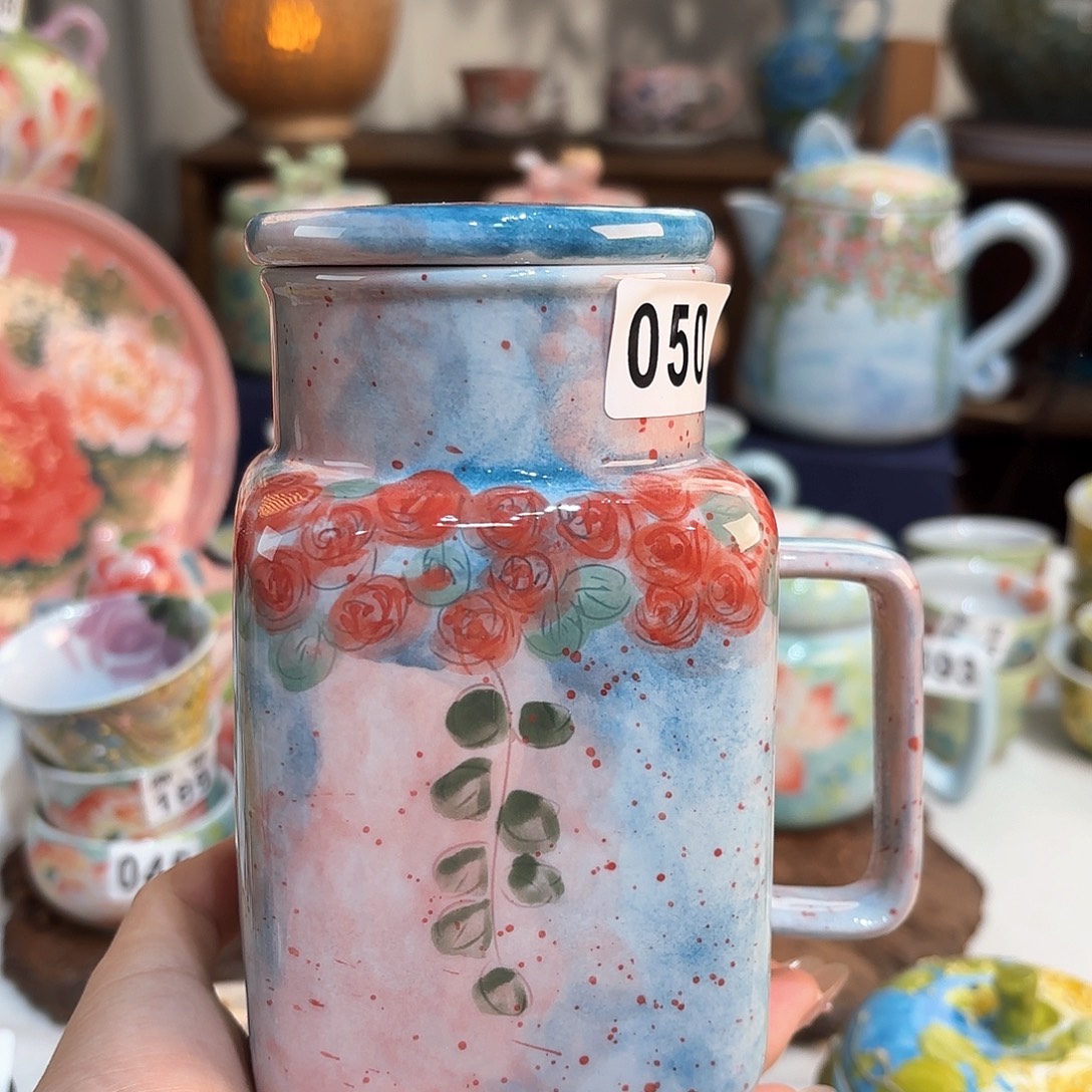 窗***声景德镇手绘高温釉下彩陶瓷茶具