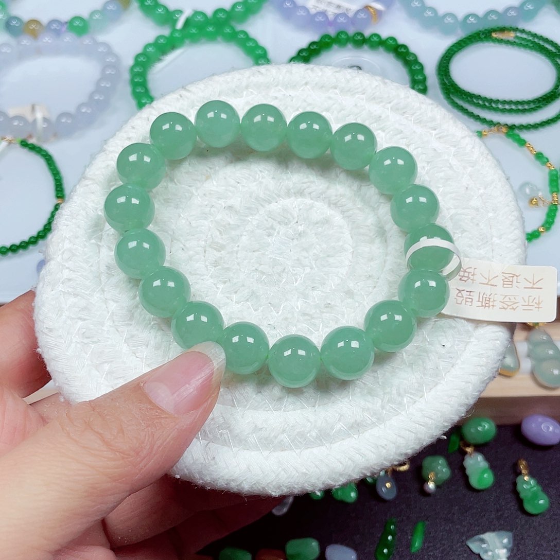 翡翠未镶嵌手链天然缅甸翡翠A货卡11.3