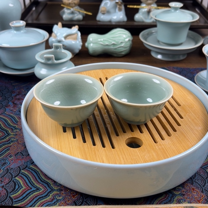 杯子瓷仿古釉水永乐压手