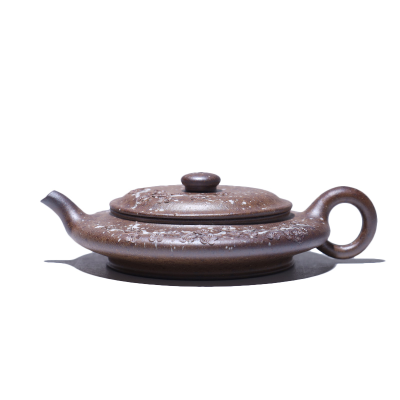 大吉羊柴烧 宜兴紫砂壶手工茶壶 本山绿泥踏雪寻梅80ml庄泽明
