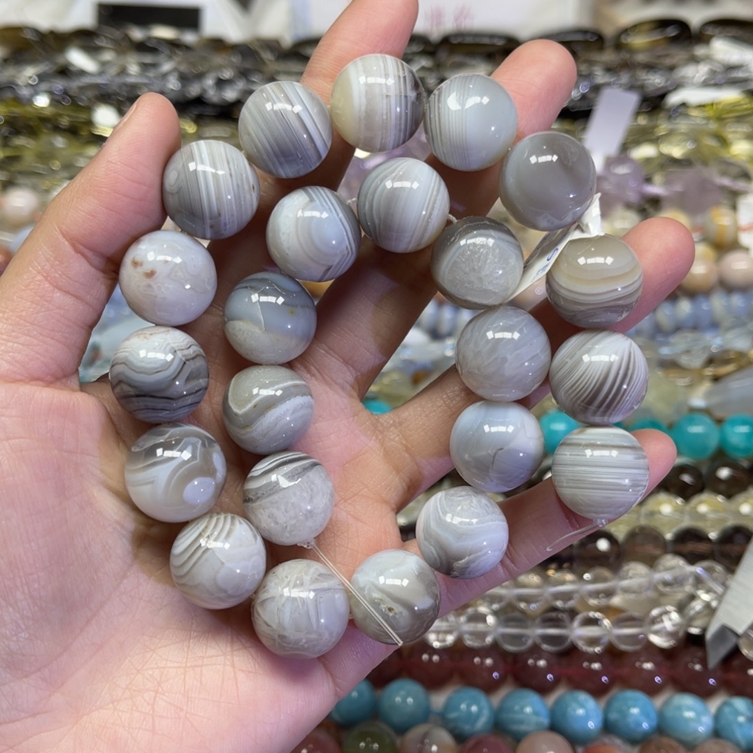 玛瑙/玉髓散珠天然波斯湾玛瑙卡16长条38厘米