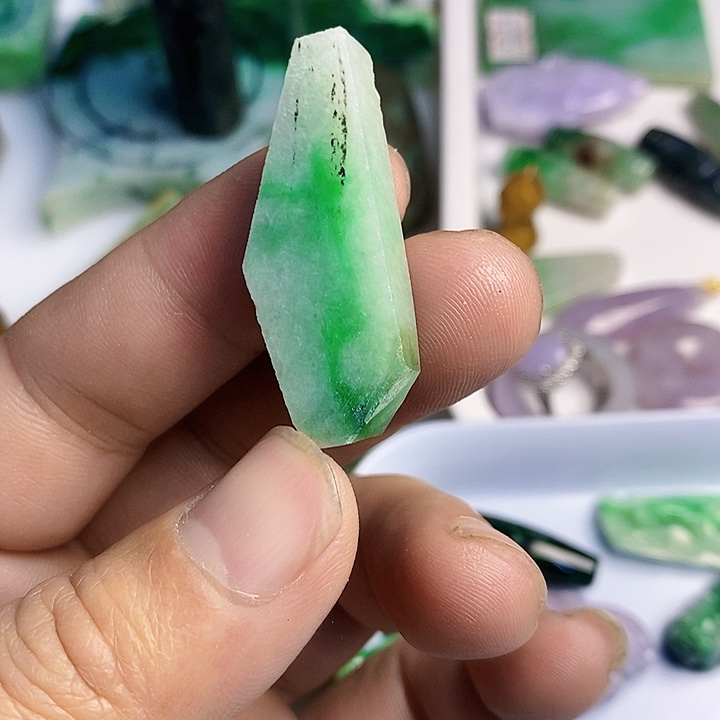 翡翠散珠天然翡翠A货挂件