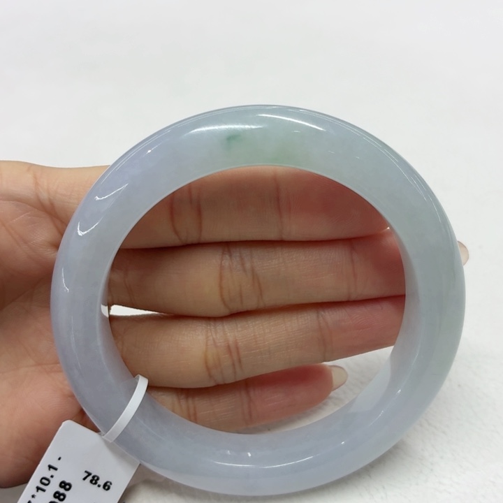 翡翠未镶嵌手镯缅甸翡翠手镯59.5冰紫大圈
