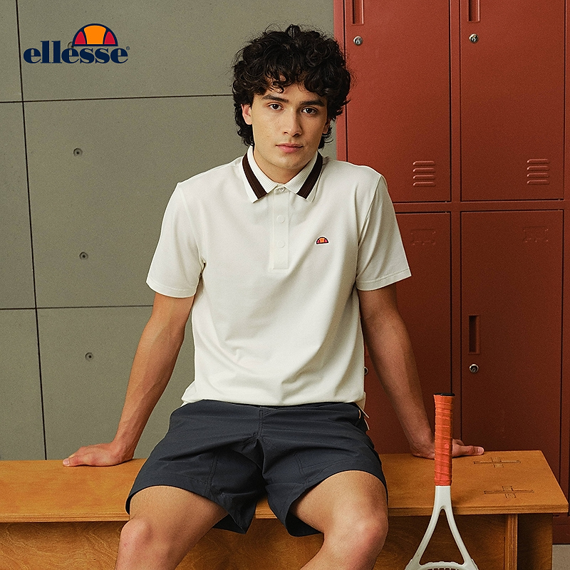 Ellesse 25夏秋季新品速干透气polo短袖运动跑步T恤男