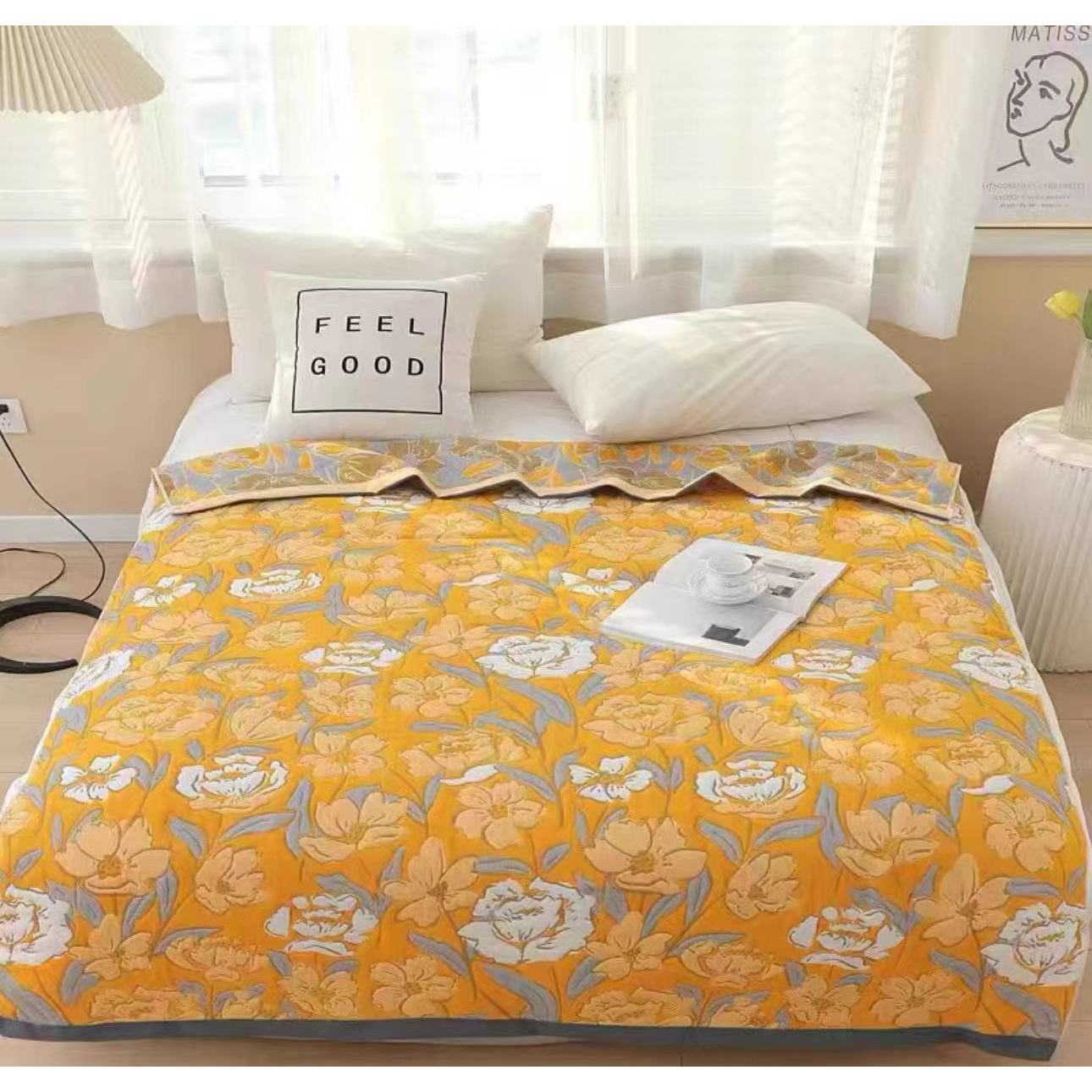 【高端优选】花满园高端A类全棉 八层毯子-柔软毛毯-盖毯喜事2