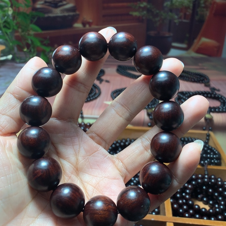 天***山小叶紫檀手串/手链15三通葫芦款