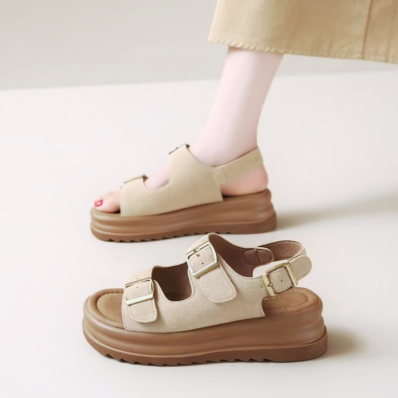 厚底勃肯凉鞋女夏季外出2025新款沙滩鞋外穿爆款百搭运动罗马凉鞋