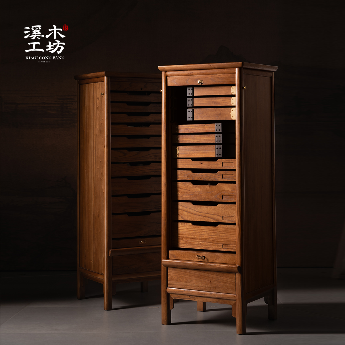 实木牙科柜复古中式展示柜家用茶具收纳柜省空间文玩手串陈列柜