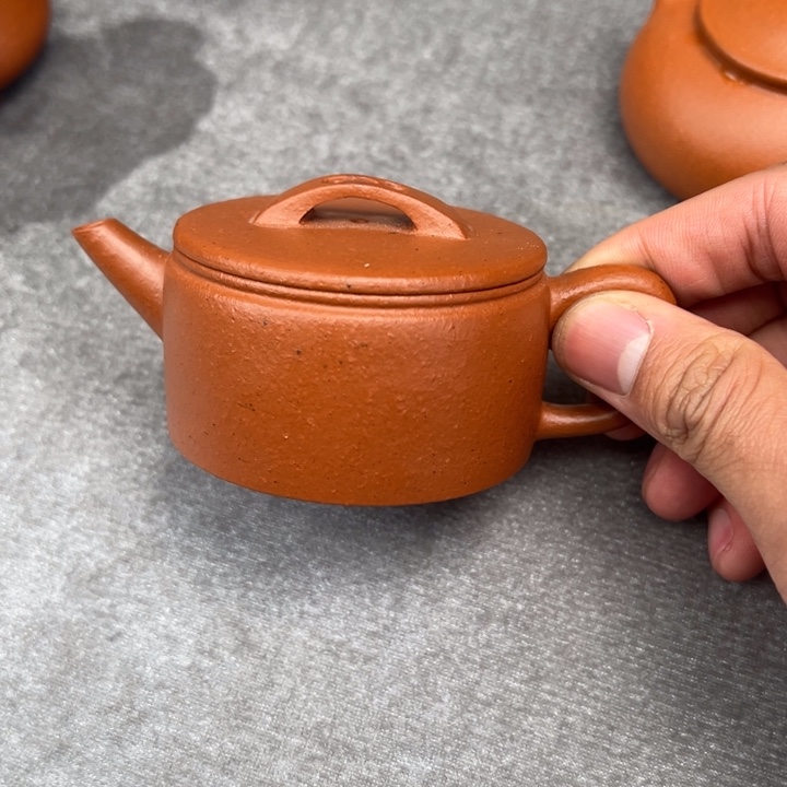 紫砂茶壶生砂朱泥剑流嘴汉瓦