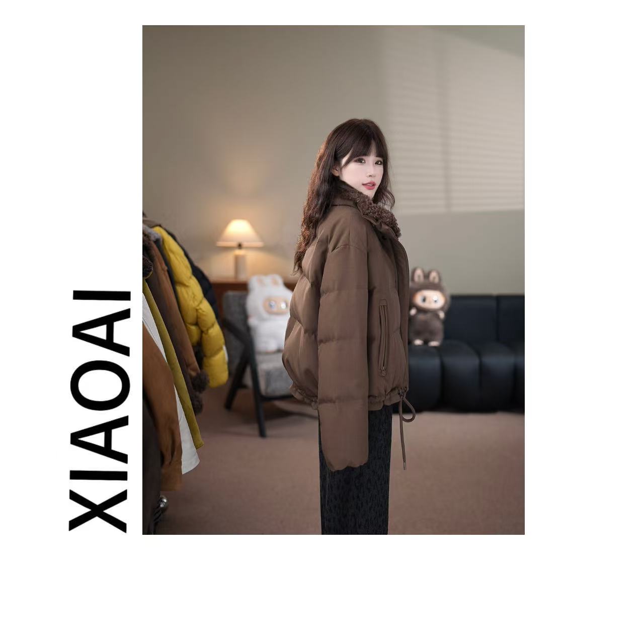 【XIAOAI】时尚立领毛绒短款