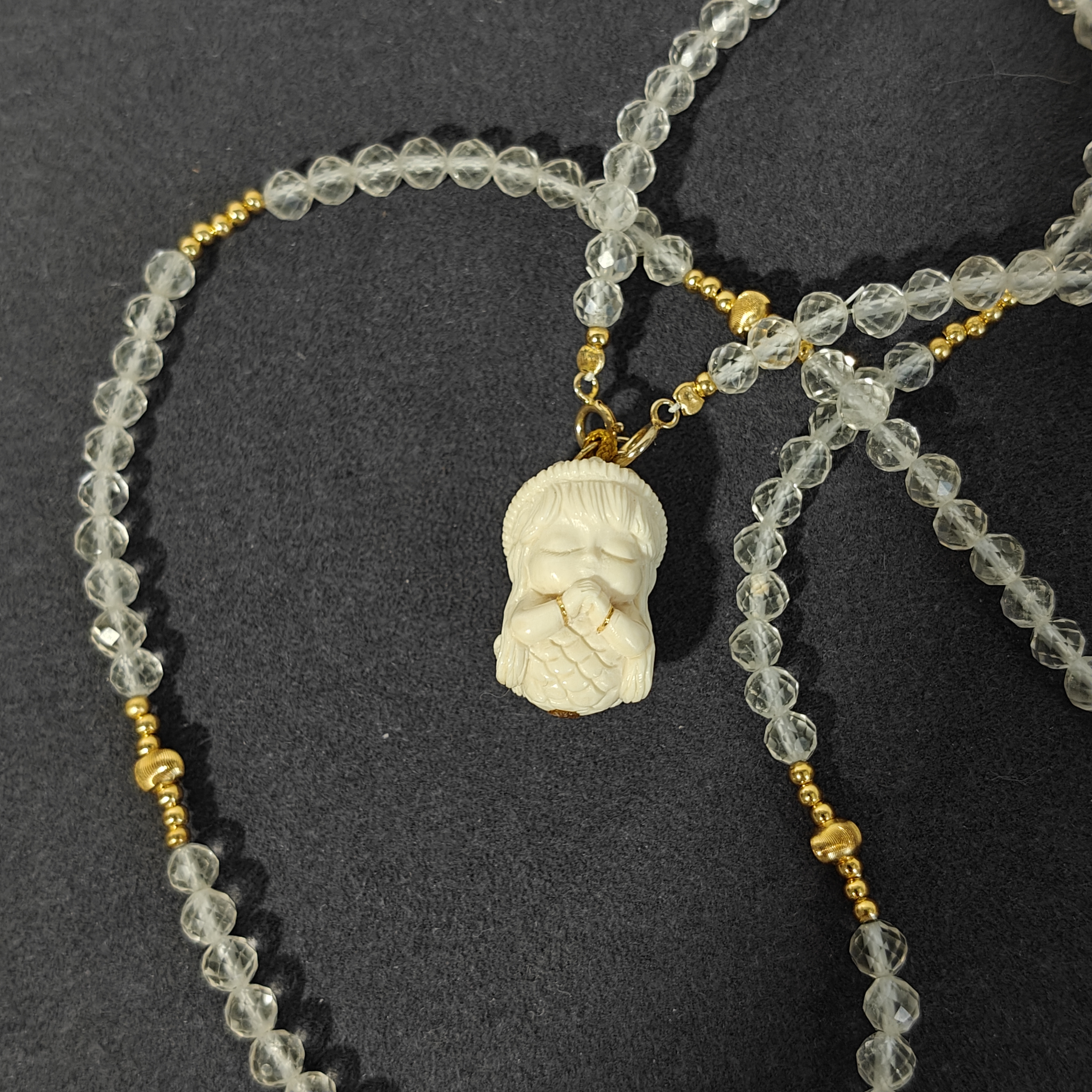 【百亿猛犸】严选猛犸象牙雕刻项链 (美人鱼) 精品 DIY