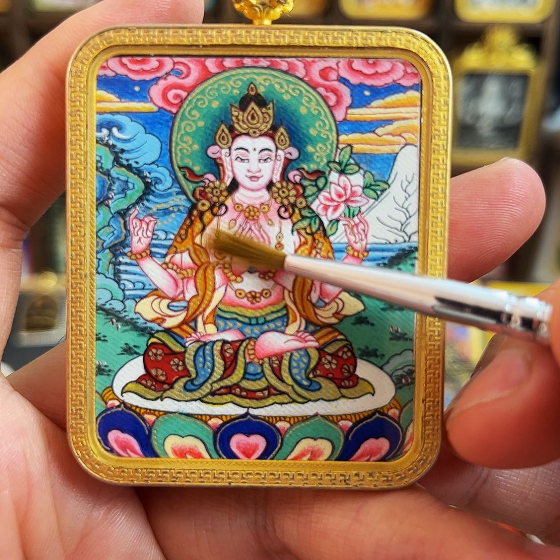 吊坠青海 手工绘制观观