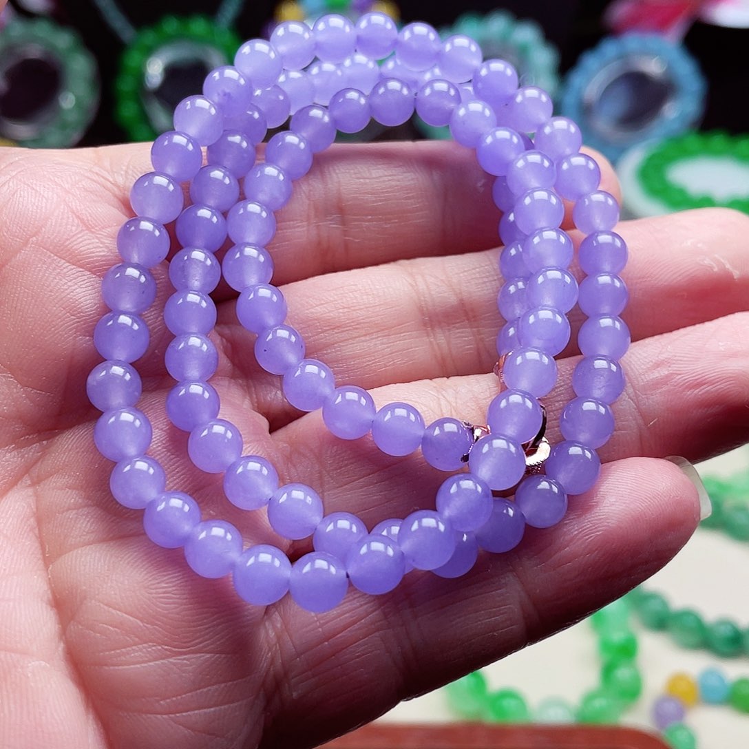 翡翠未镶嵌颈饰卡6翡翠珠链男女款06