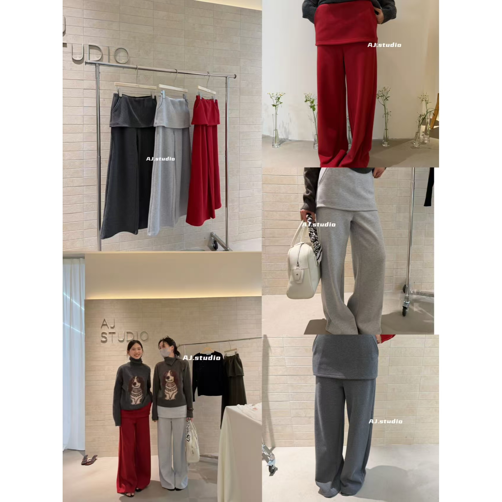 AJ （1aj95688#）屁帘裤- 加厚加绒百搭阔腿直筒休闲裤 11-26