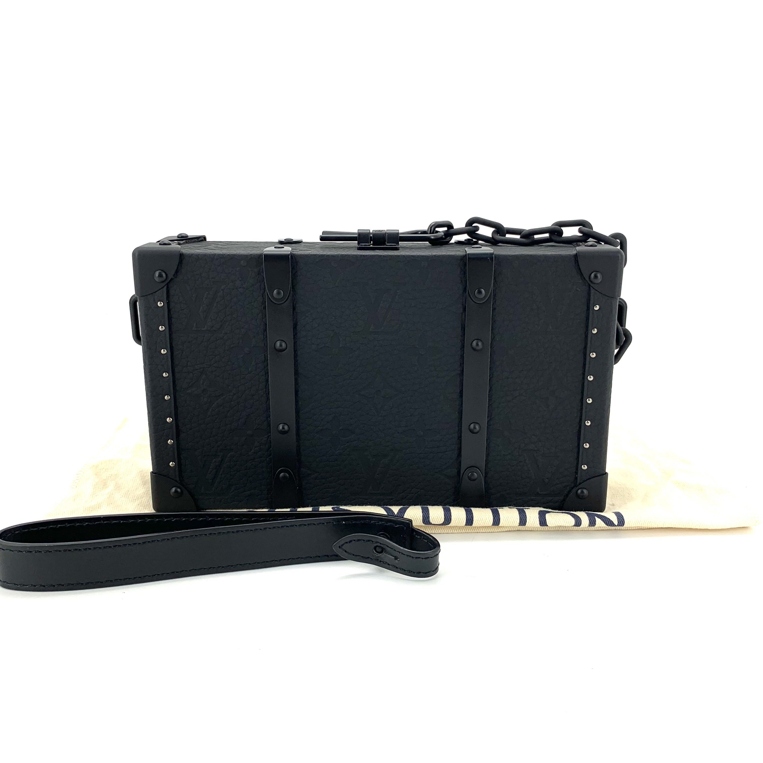 99新 LouisVuitton/路易威登 Wallet Trunk黑色全皮压花小方22/13