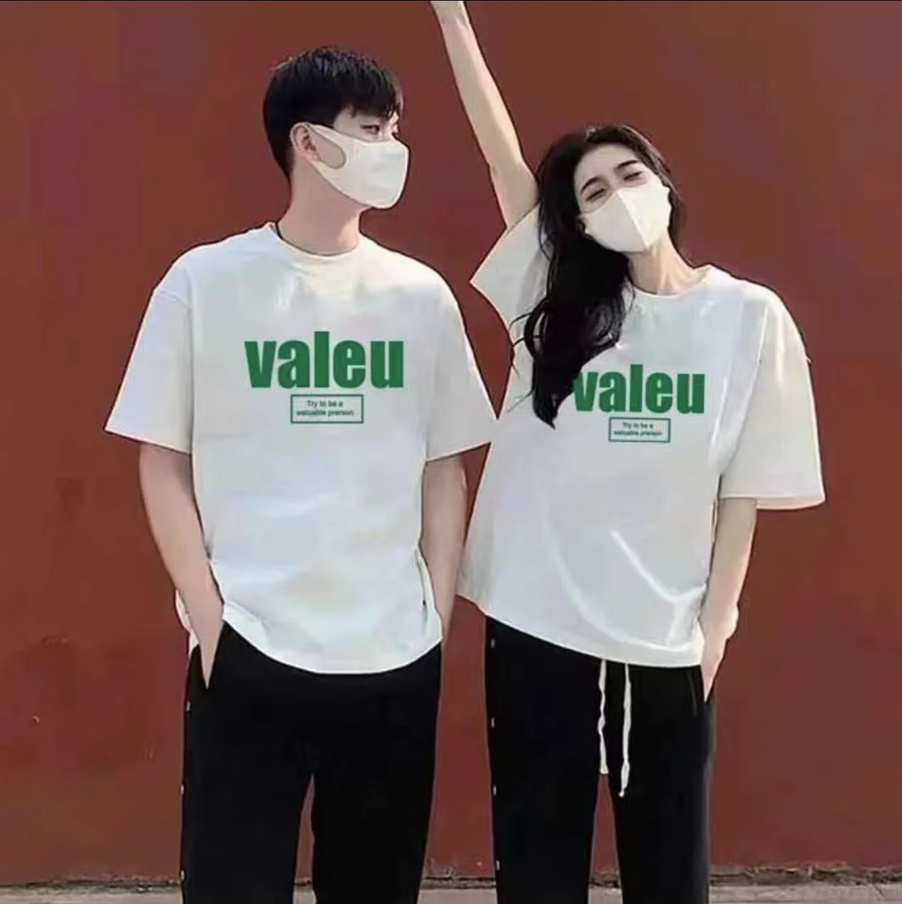 【100%纯棉】2025潮流纯棉圆领短袖百搭男女同款情侣款多种图案58