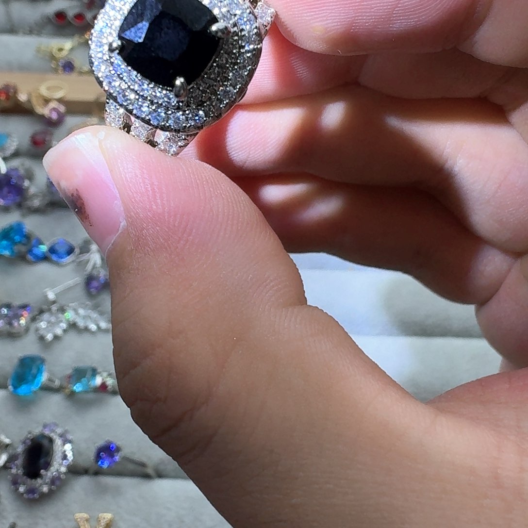 托帕石戒指银S925镶嵌