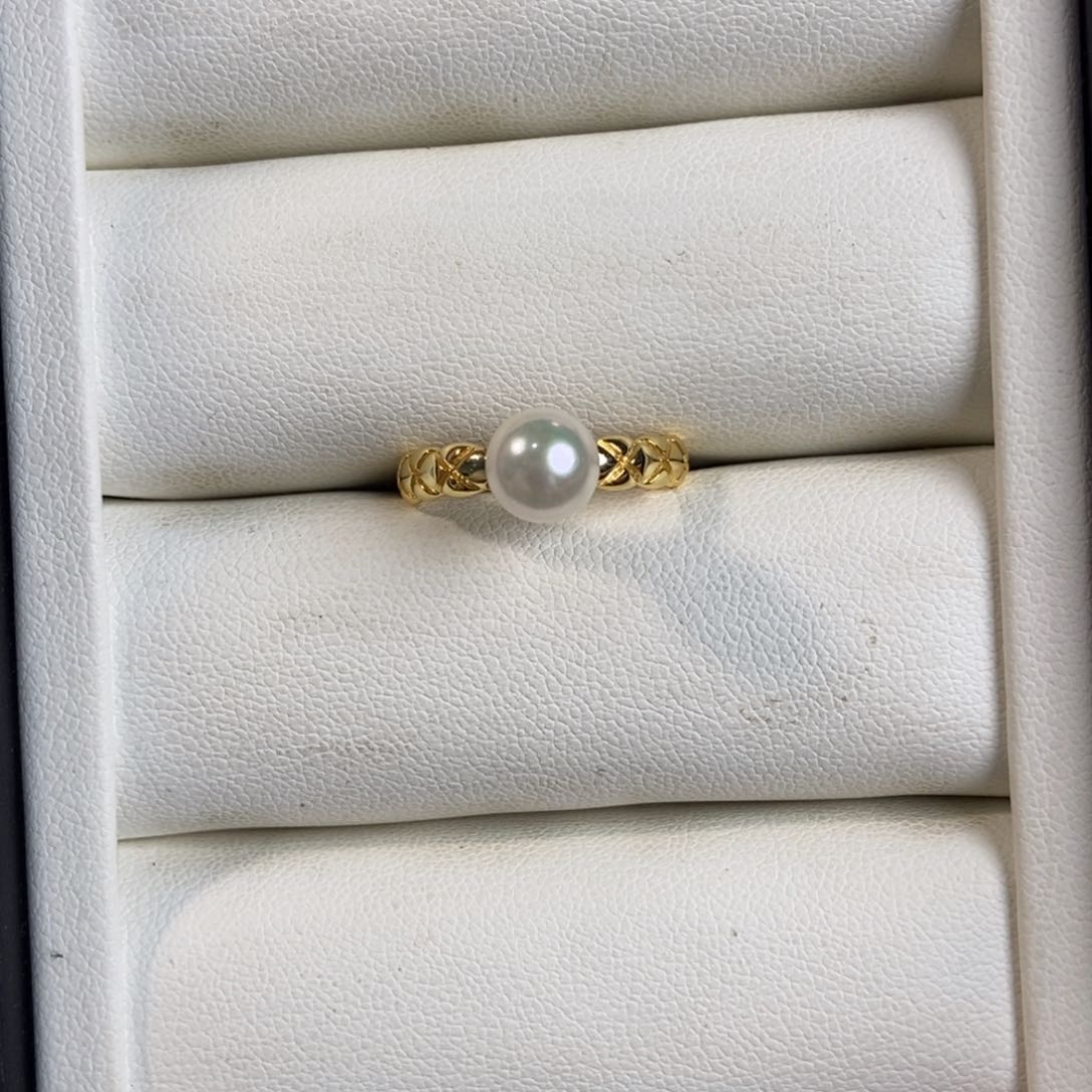 海水珍珠戒指银S925镶嵌