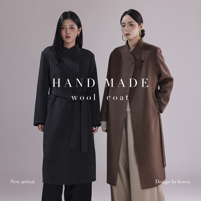 【子奇专属】YM 648 时尚女士中长款经典双面呢立领羊毛大衣简约