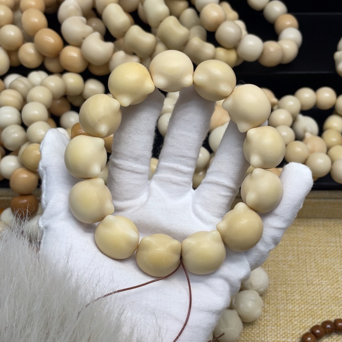 菩提根/象牙果吊坠21干磨微瑕牙果奶黄猫头955