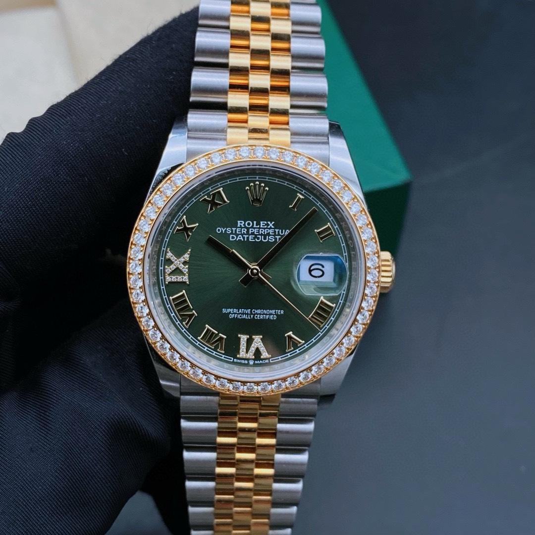 99新 Rolex/劳力士 日志126283/绿盘/机械男表/表径36mm