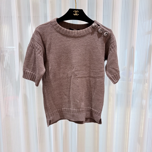 99新 LouisVuitton/路易威登 针织咖色T恤/Xs码/2133