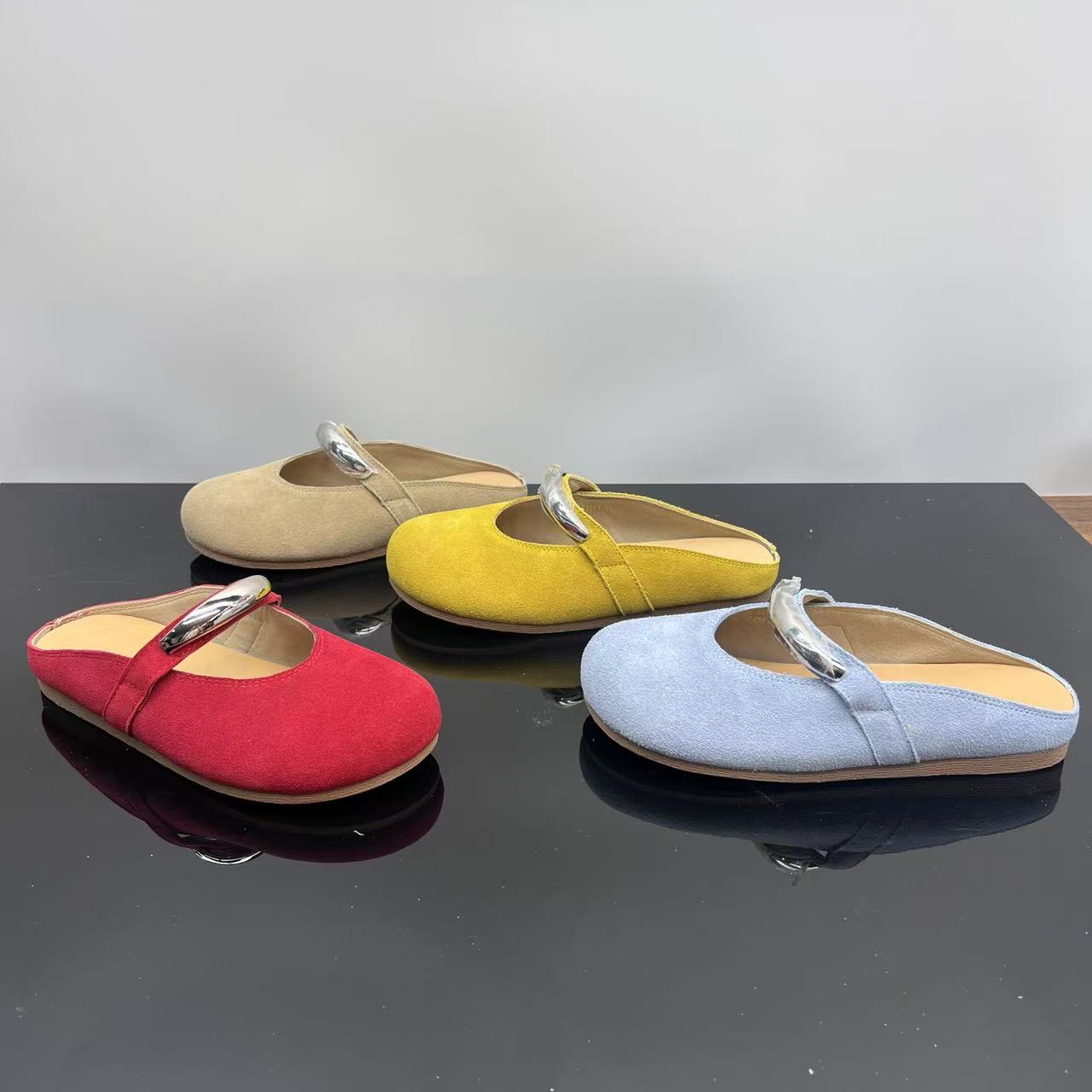 夏季新款舒适半拖博肯鞋复古百搭低跟软底包头单鞋 X 检 516-6