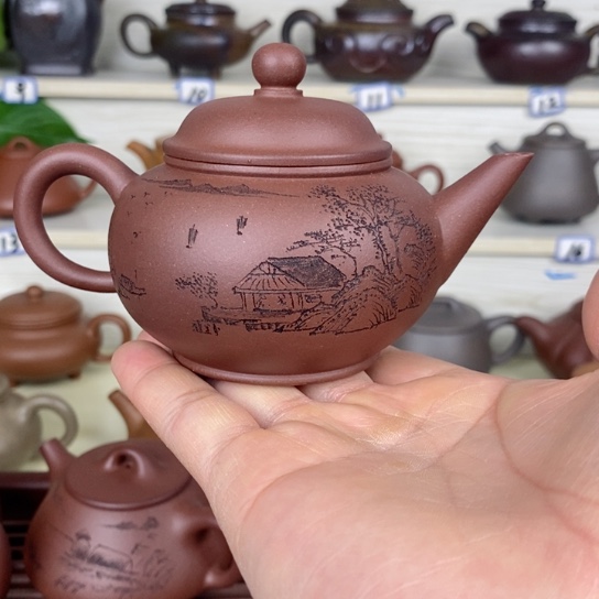 紫砂茶壶风釉羊角山紫泥水平160cc左右b半手工