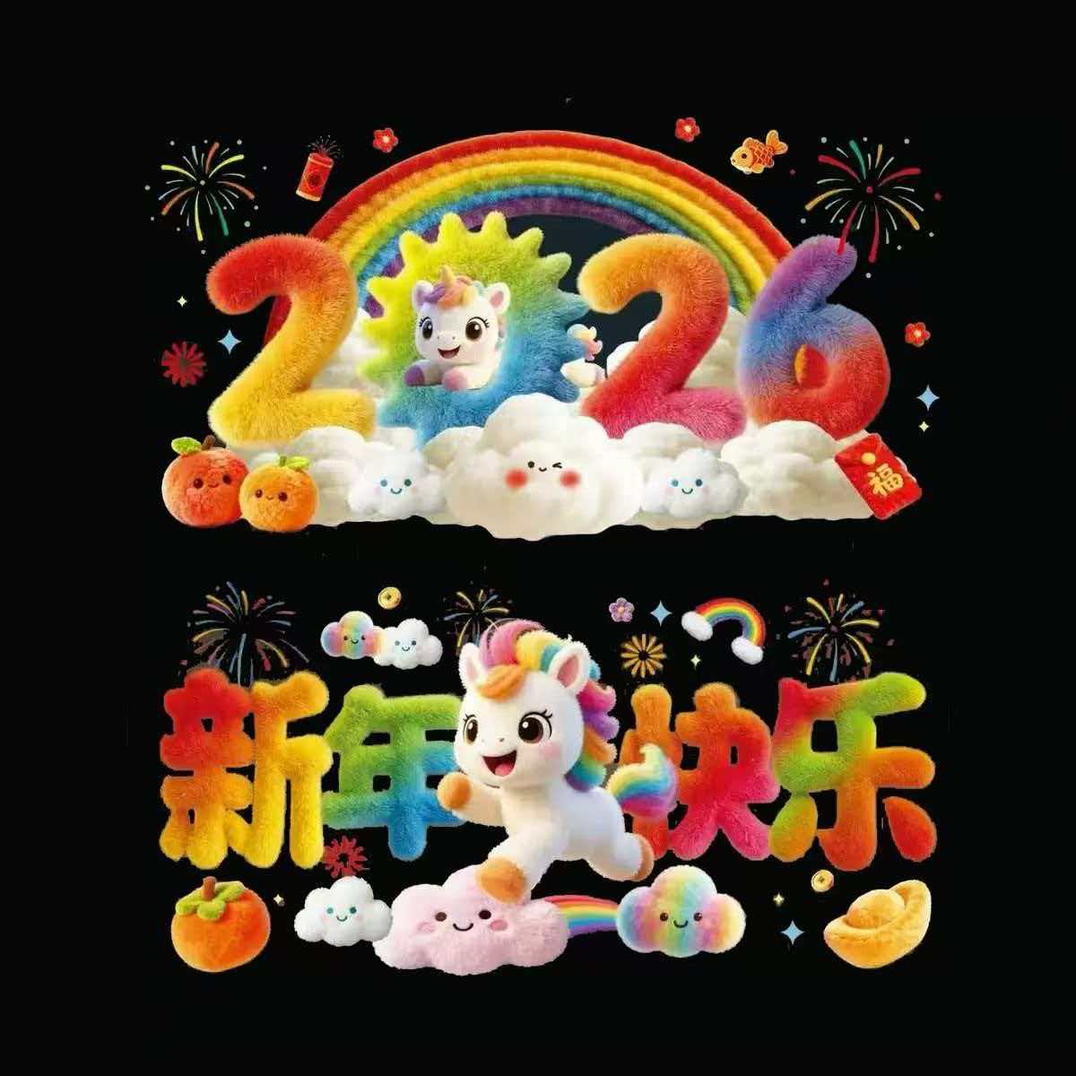 2026马年窗花静电贴墙面橱柜门窗户静电贴过年装饰新年小礼品
