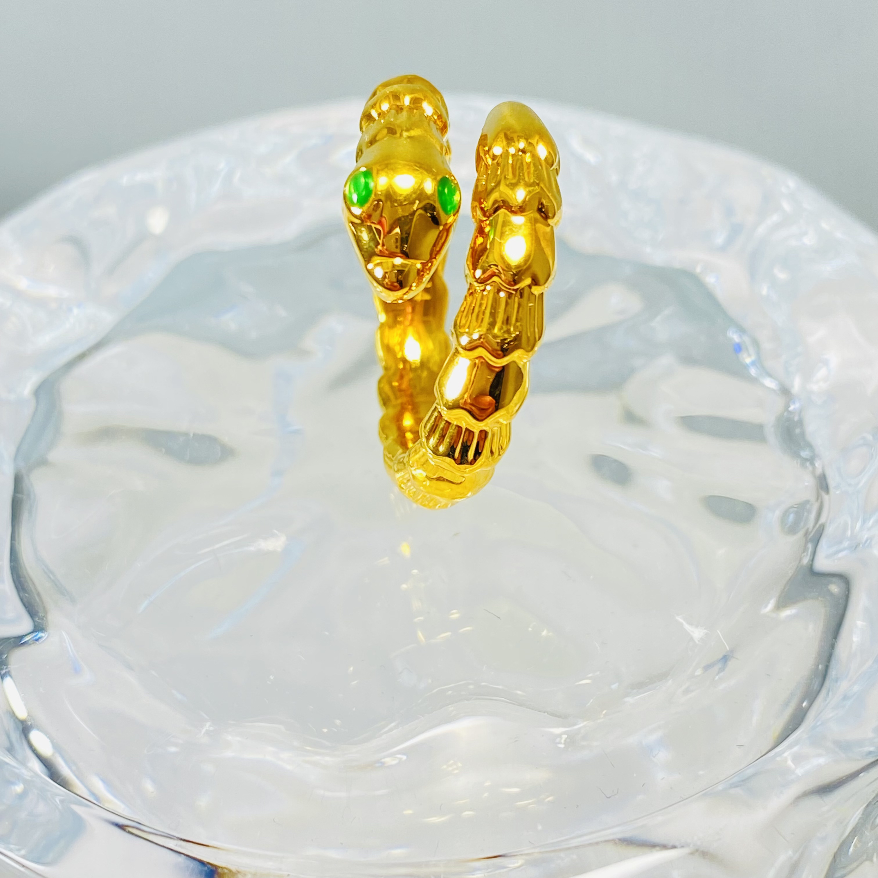 足金999 黄金蛇骨灵蛇戒指16# 2.53